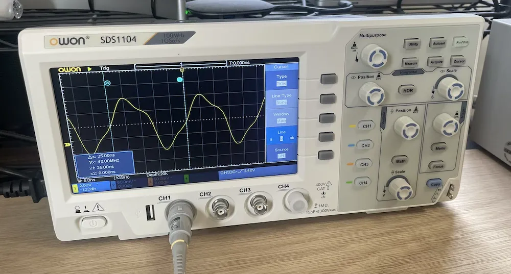振動波形 40MHz 綺麗な波形が出ている