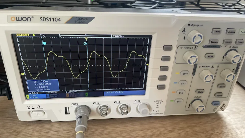 振動波形 40MHz 綺麗な波形が出ている